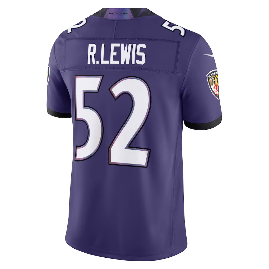 tocy B.Ravens #52 Ray Lewis Purple Vapor F.U.S.E. Stitched Retired Limited Jerseys
