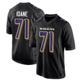 tocy B.Ravens #71 Olaivavega Ioane Player Black Carbon Fashion Home Stitched Jerseys