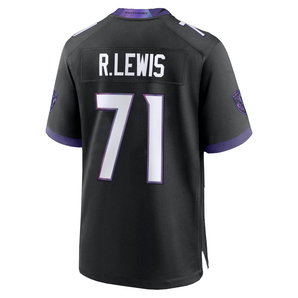 tocy B.Ravens #71 Olaivavega Ioane Player Black Home Game Stitched Jerseys