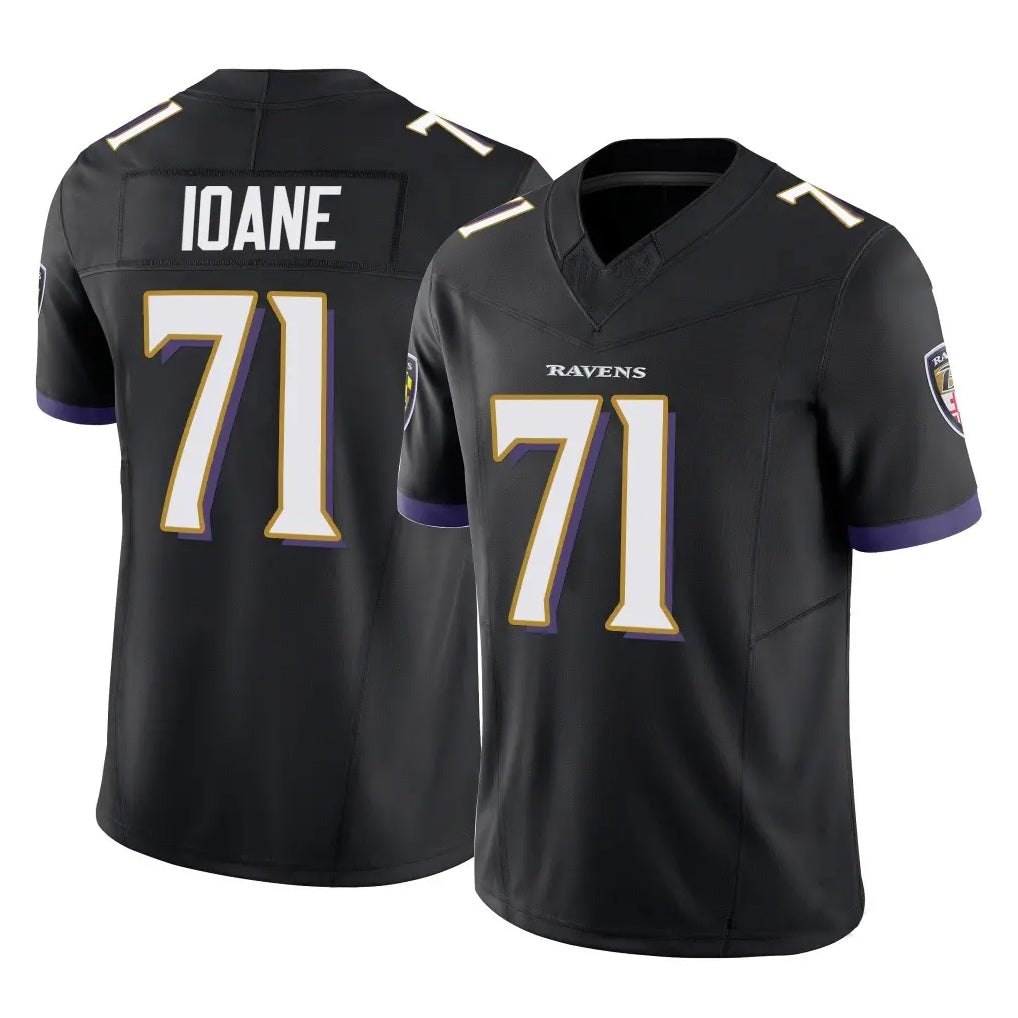 tocy B.Ravens #71 Olaivavega Ioane Player Black Vapor F.U.S.E. Limited Game Stitched Jerseys