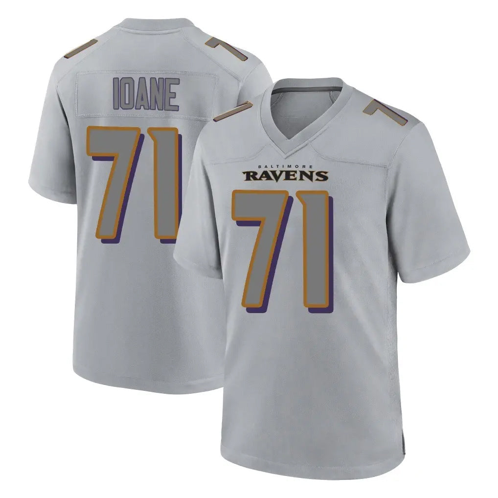 tocy B.Ravens #71 Olaivavega Ioane Player Gray Replica Limited Stitched Jerseys