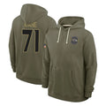 tocy B.Ravens #71 Olaivavega Ioane Player Olive Salute to Service Hoodie Stitched Jerseys