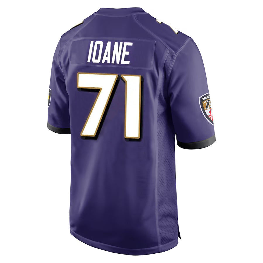 tocy B.Ravens #71 Olaivavega Ioane Player Purple Alternate Home Stitched Jerseys