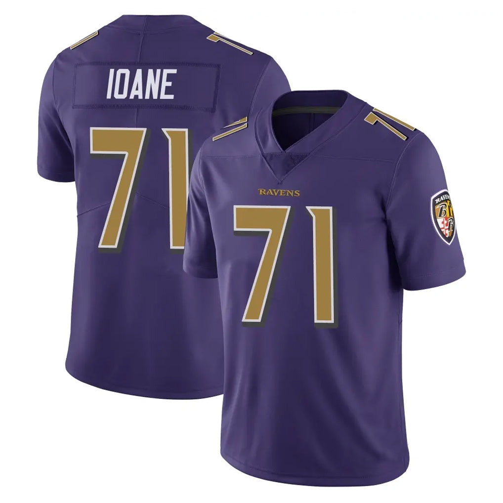 tocy B.Ravens #71 Olaivavega Ioane Player Purple Color Vapor Untouchable Home Game Stitched Jerseys