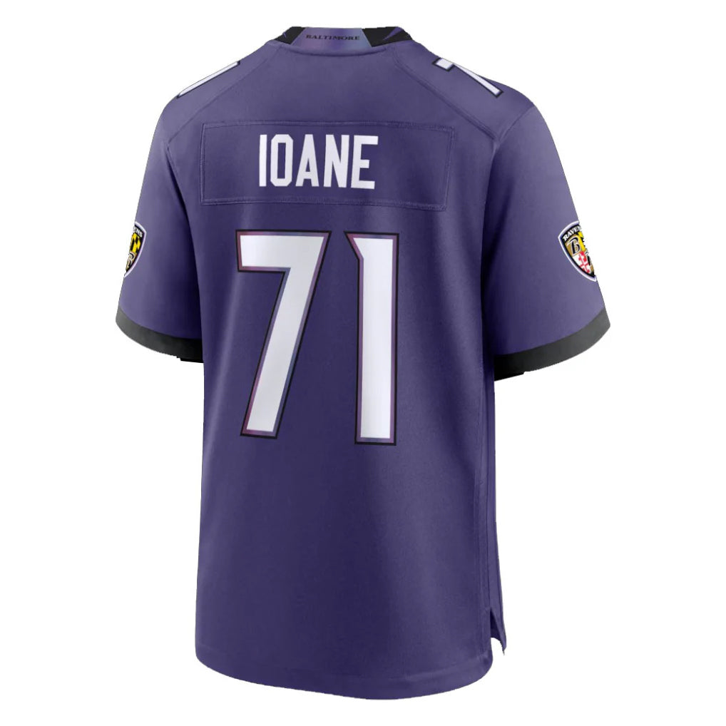 tocy B.Ravens #71 Olaivavega Ioane Player Purple Home Game Stitched Jerseys