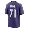 tocy B.Ravens #71 Olaivavega Ioane Player Purple Home Game Stitched Jerseys