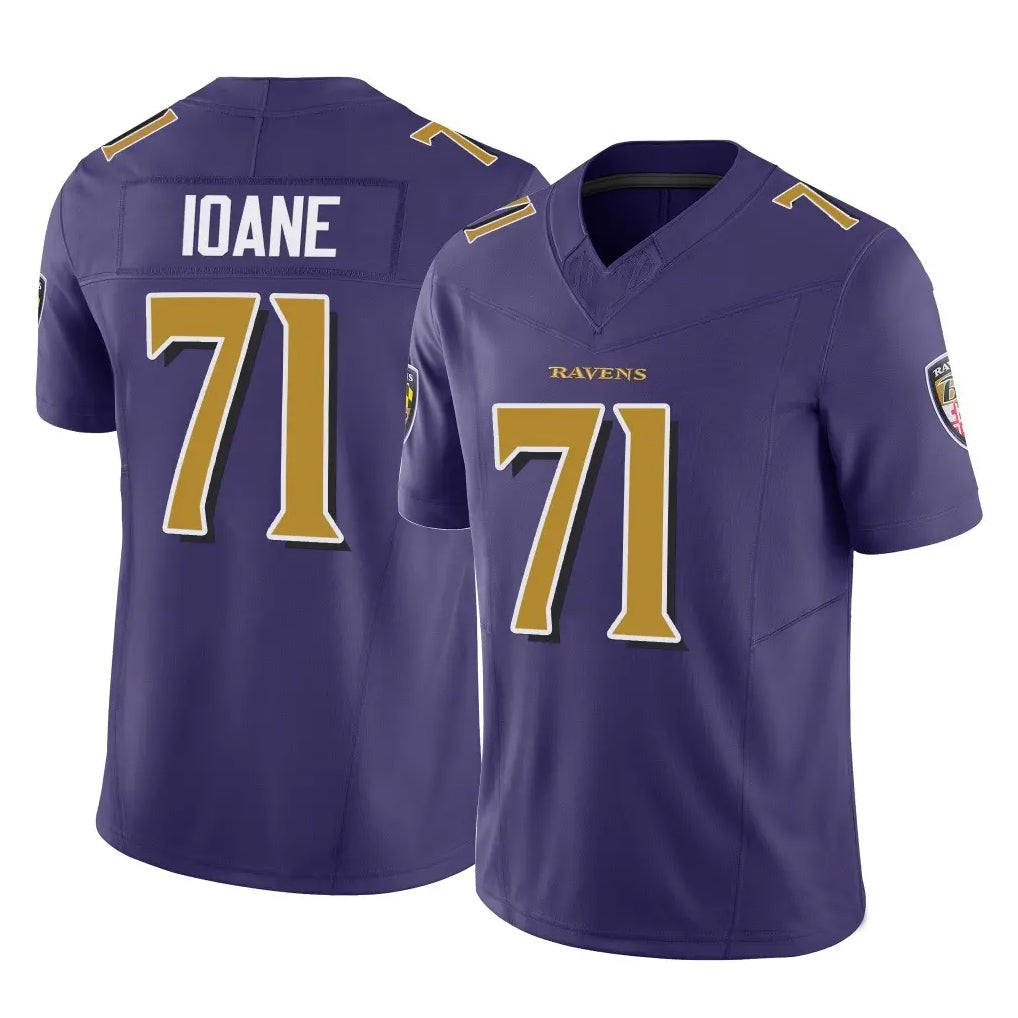 tocy B.Ravens #71 Olaivavega Ioane Player Purple Vapor F.U.S.E. Limited Game Stitched Jerseys