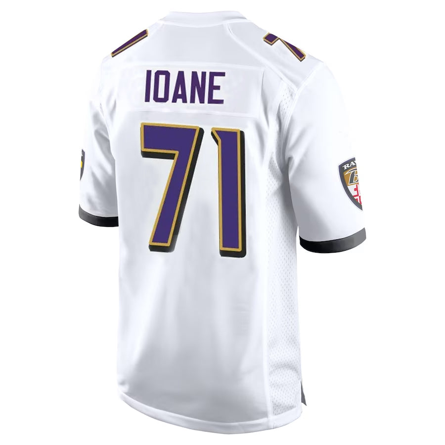 tocy B.Ravens #71 Olaivavega Ioane Player White Alternate Home Stitched Jerseys