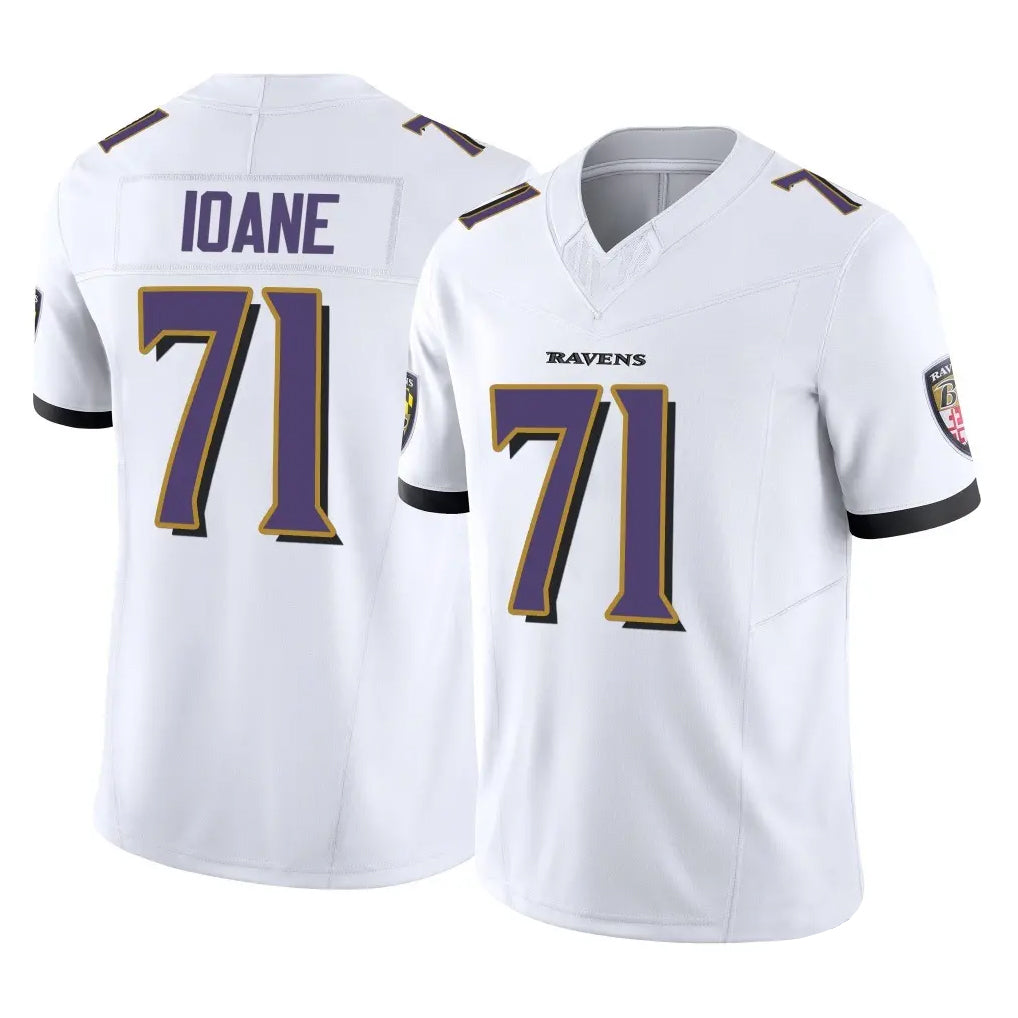 tocy B.Ravens #71 Olaivavega Ioane Player White Vapor F.U.S.E. Limited Game Home Stitched Jerseys