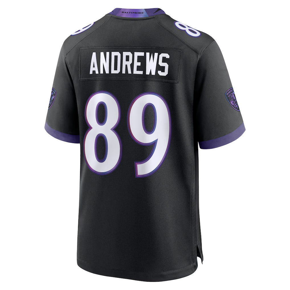 tocy B.Ravens #89 Mark Andrews Player Black Home Game Stitched Jerseys