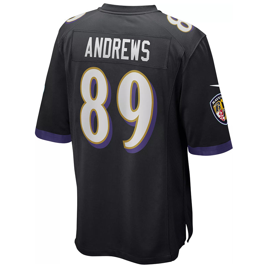 tocy B.Ravens #89 Mark Andrews Player Black Replica Game Stitched Jerseys