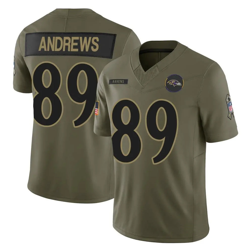 tocy B.Ravens #89 Mark Andrews Player Olive Salute To Service Limited Home Game Stitched Jerseys
