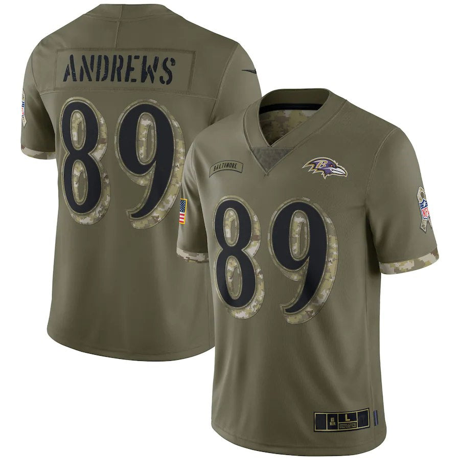 tocy B.Ravens #89 Mark Andrews Player Olive Salute To Service Limited Stitched Jerseys