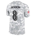 tocy B.Ravens #8 Lamar Jackson Player Arctic Camo Salute to Service Limited Stitched Jerseys
