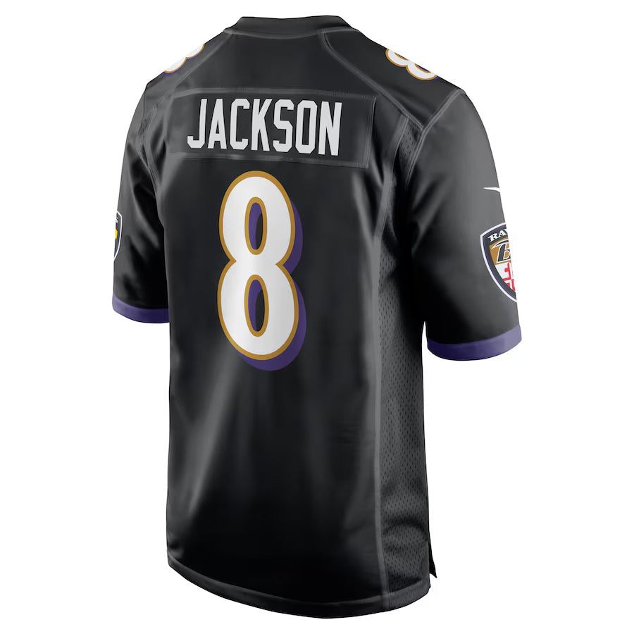 tocy B.Ravens #8 Lamar Jackson Player Black Alternate Home Game Stitched Jerseys