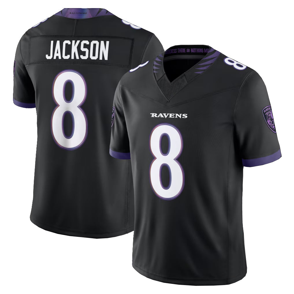 tocy B.Ravens #8 Lamar Jackson Player Black Limited Elite Home Game Stitched Jerseys