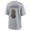 tocy B.Ravens #8 Lamar Jackson Player Gray Replica Limited Stitched Jerseys