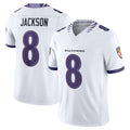 tocy B.Ravens #8 Lamar Jackson Player White Limited Elite Home Game Stitched Jerseys