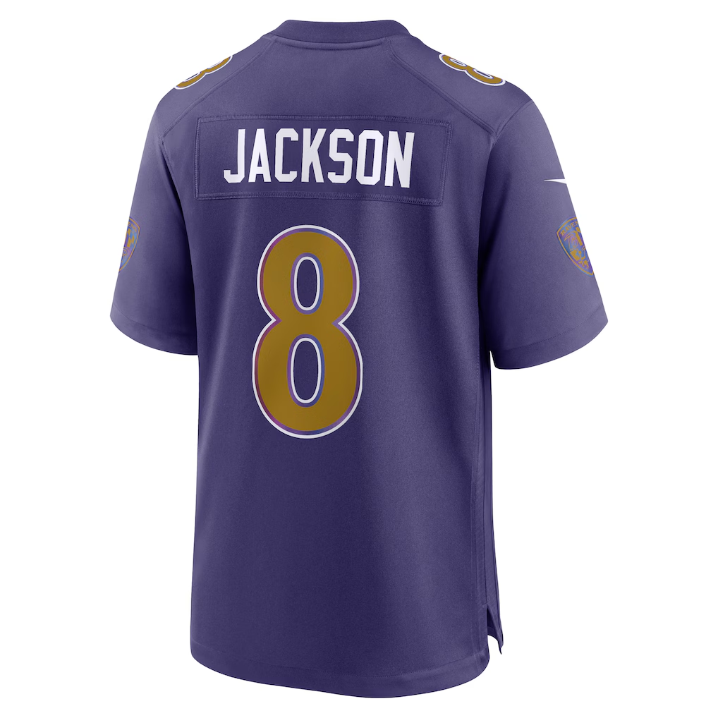 tocy B.Ravens #8 Lamar Jackson Purple Alternate Game Stitched Jerseys