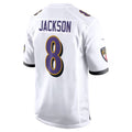 tocy B.Ravens #8 Lamar Jackson Player White Game Stitched Jerseys