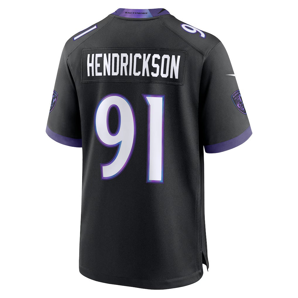 tocy B.Ravens #91 Trey Hendrickson Black Alternate Game Stitched Jerseys