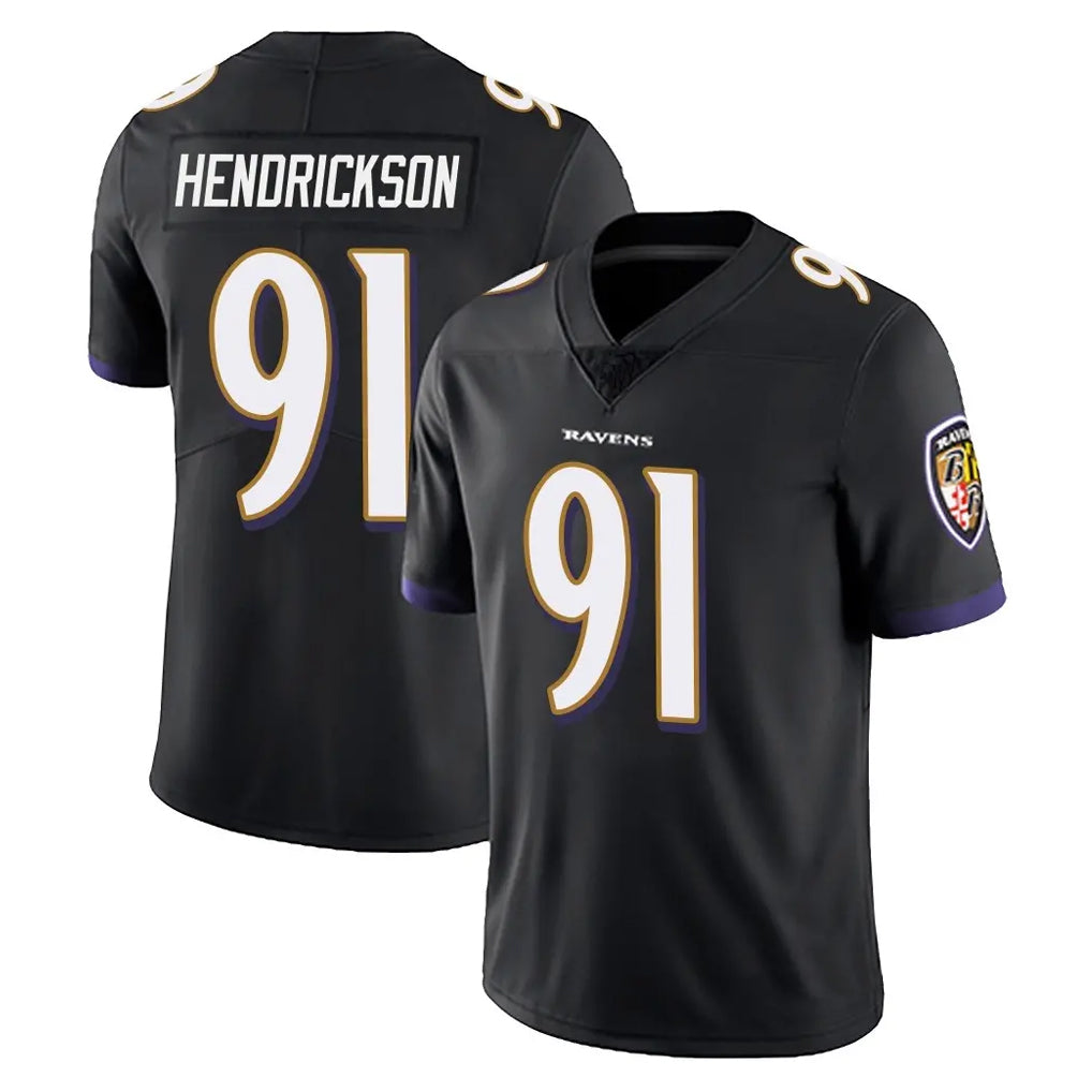 tocy B.Ravens #91 Trey Hendrickson Player Black Vapor Untouchable Limited Home Stitched Jerseys
