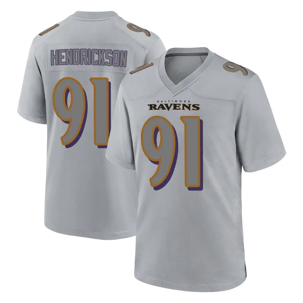 tocy B.Ravens #91 Trey Hendrickson Player Gray Replica Game Stitched Jerseys