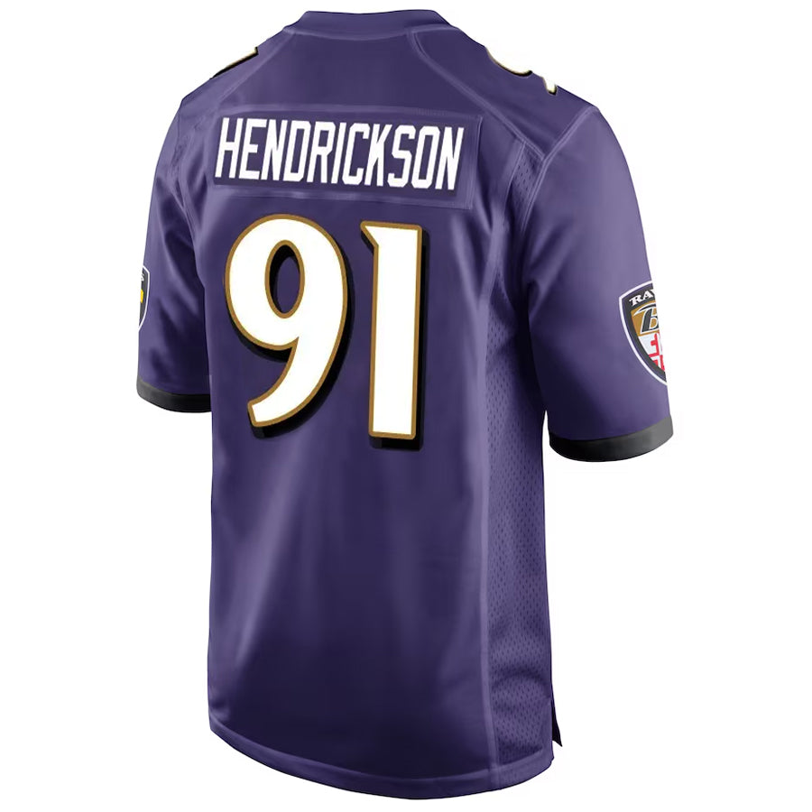 tocy B.Ravens #91 Trey Hendrickson Player Purple Alternate Home Game Stitched Jerseys
