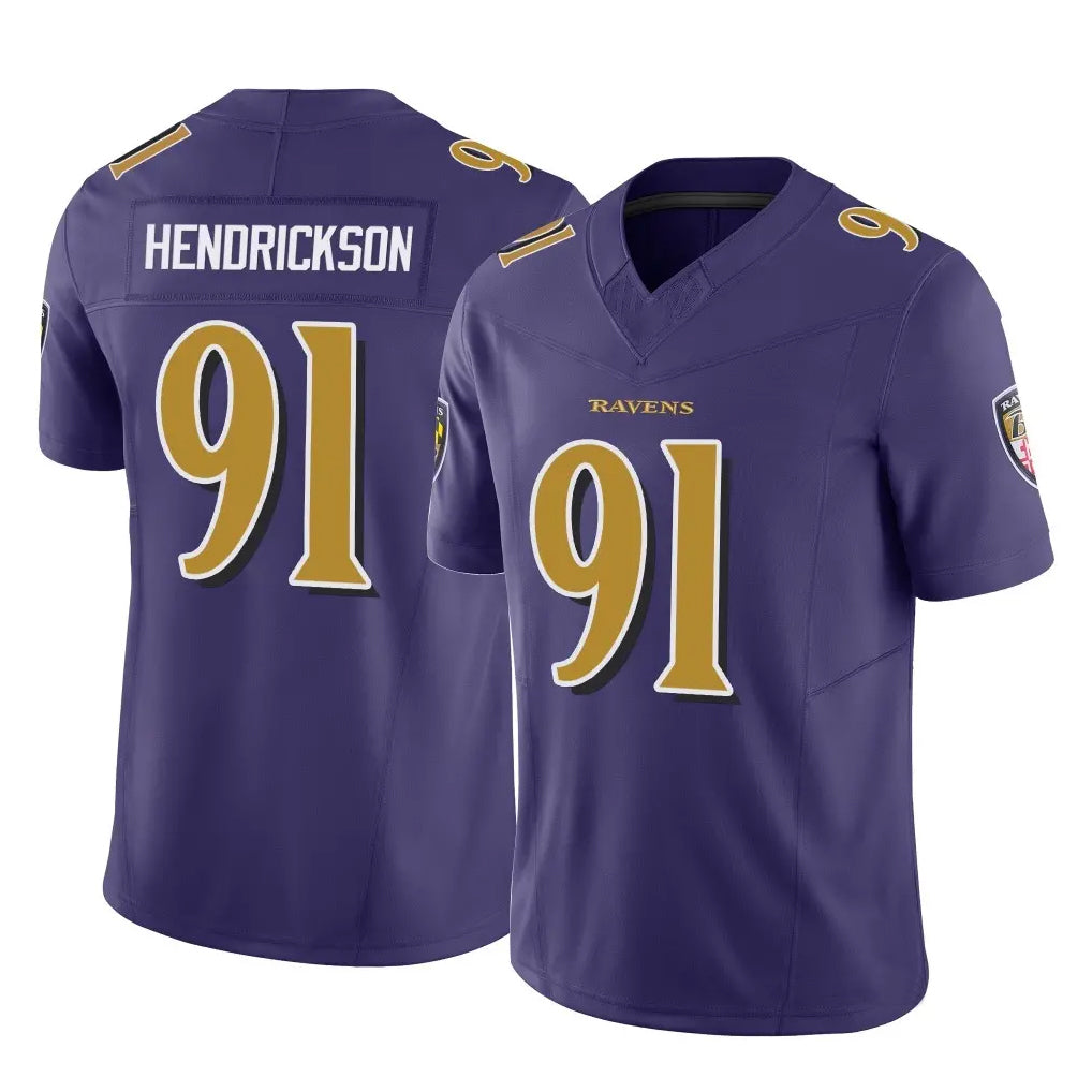 tocy B.Ravens #91 Trey Hendrickson Player Purple Vapor F.U.S.E. Limited Game Stitched Jerseys