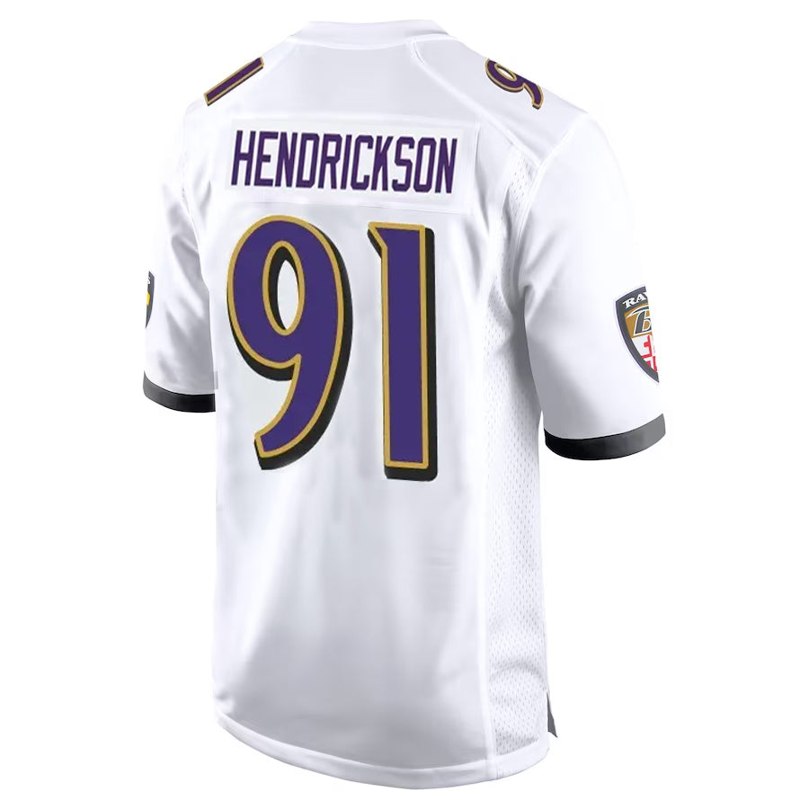 tocy B.Ravens #91 Trey Hendrickson Player White Alternate Home Game Stitched Jerseys
