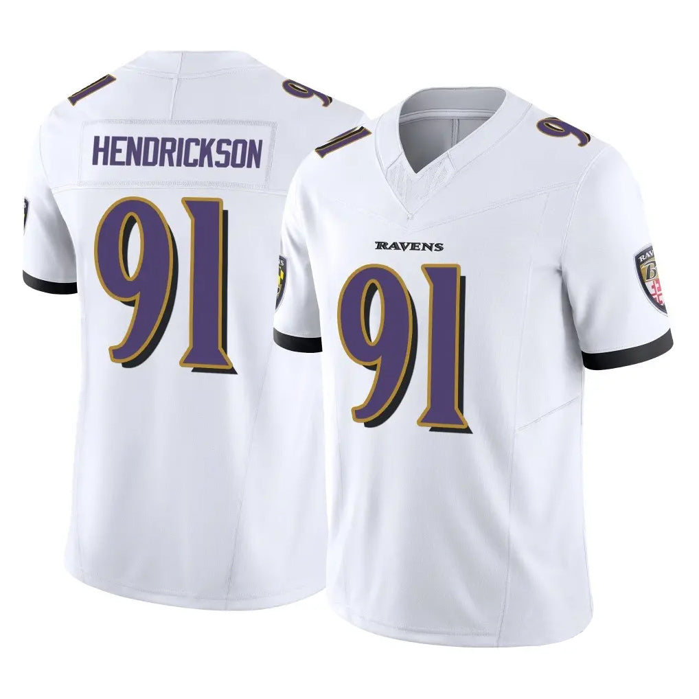 tocy B.Ravens #91 Trey Hendrickson Player White Vapor F.U.S.E. Limited Stitched Jerseys