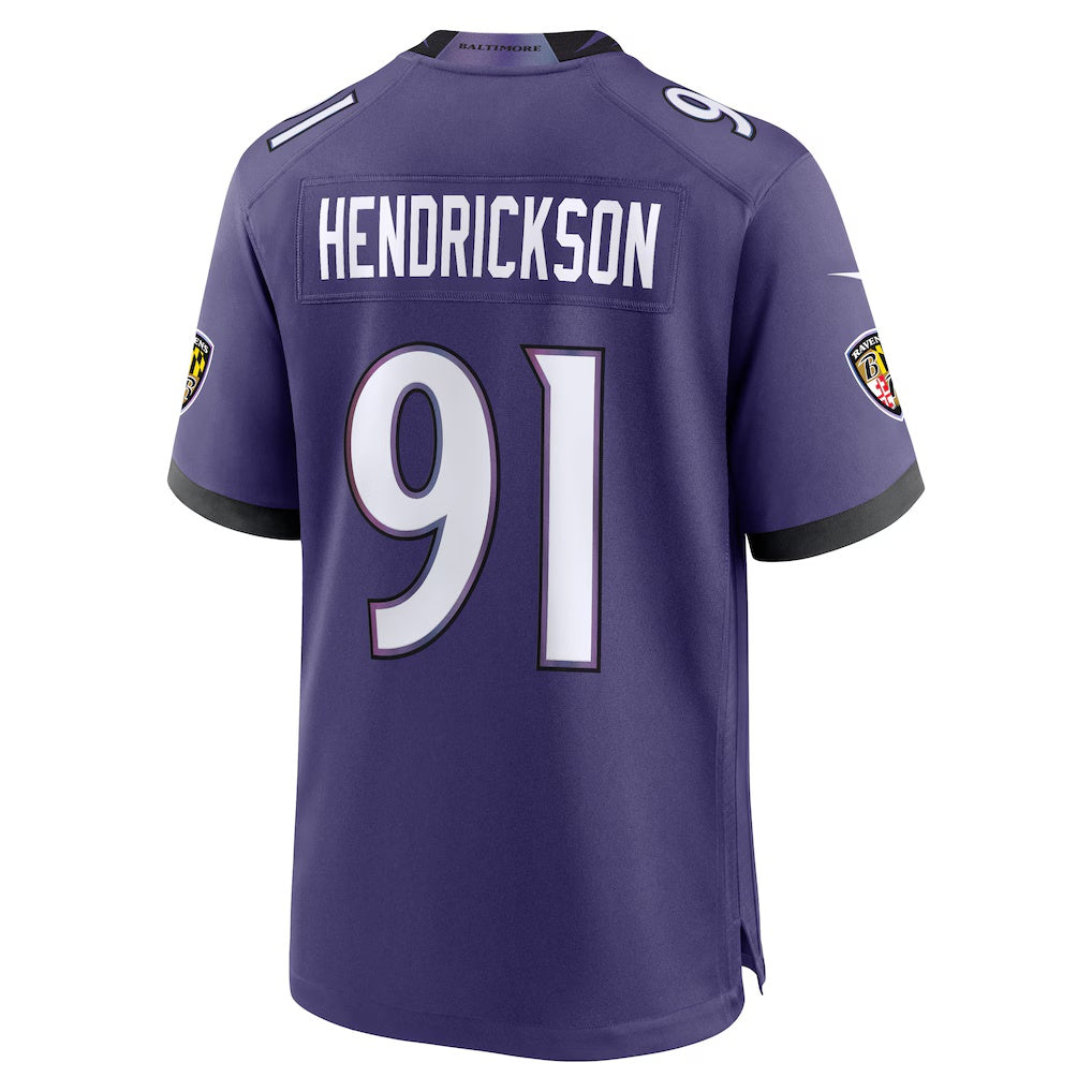 tocy B.Ravens #91 Trey Hendrickson Purple Team Game Stitched Jerseys