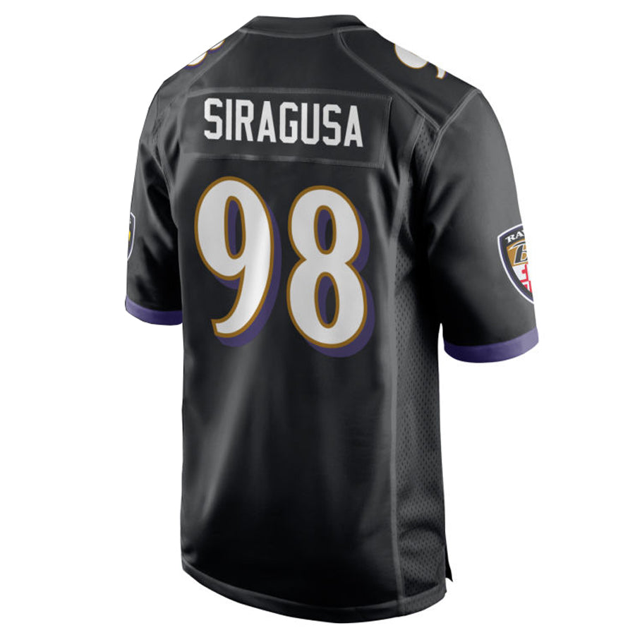 tocy B.Ravens #98 Tony Siragusa Player Black Alternate Home Game Stitched Jerseys