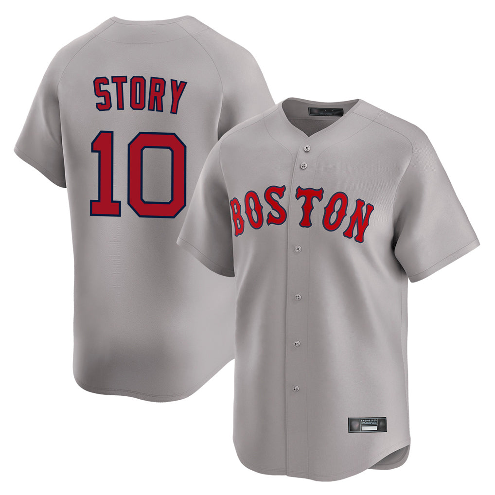 tocy B.Red Sox #10 Trevor Story Player Gray Road Limited Home Game Stitched Jerseys
