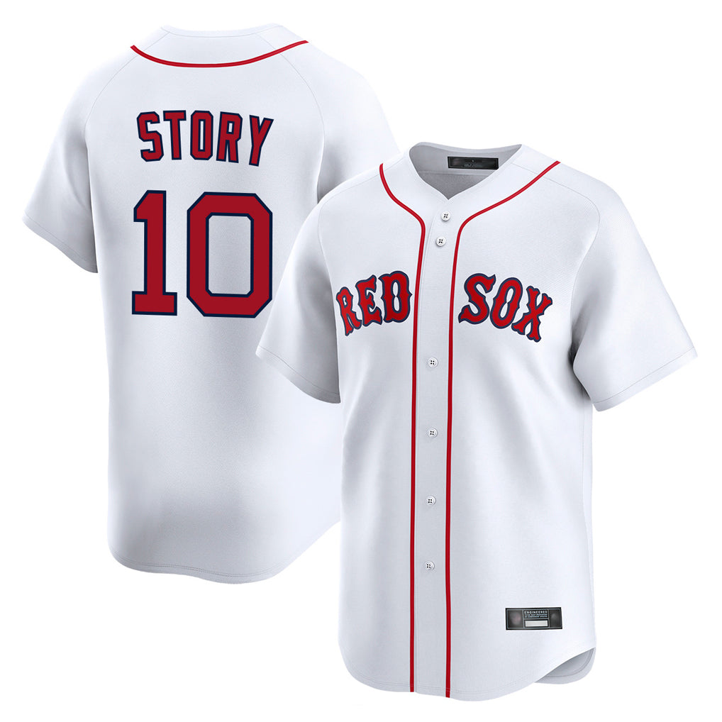 tocy B.Red Sox #10 Trevor Story Player White Limited Home Game Stitched Jerseys