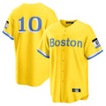tocy B.Red Sox #10 Trevor Story Player Yellow Home Game Stitched Jerseys