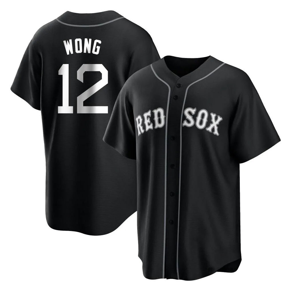 tocy B.Red Sox #12 Connor Wong Player Black Home Game Stitched Jerseys