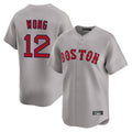 tocy B.Red Sox #12 Connor Wong Player Gray Road Limited Home Game Stitched Jerseys