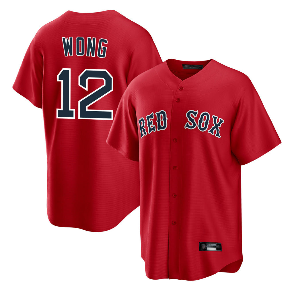 tocy B.Red Sox #12 Connor Wong Player Red Home Game Stitched Jerseys