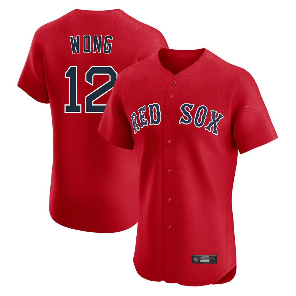 tocy B.Red Sox #12 Connor Wong Player Red Limited Elite Home Game Stitched Jerseys