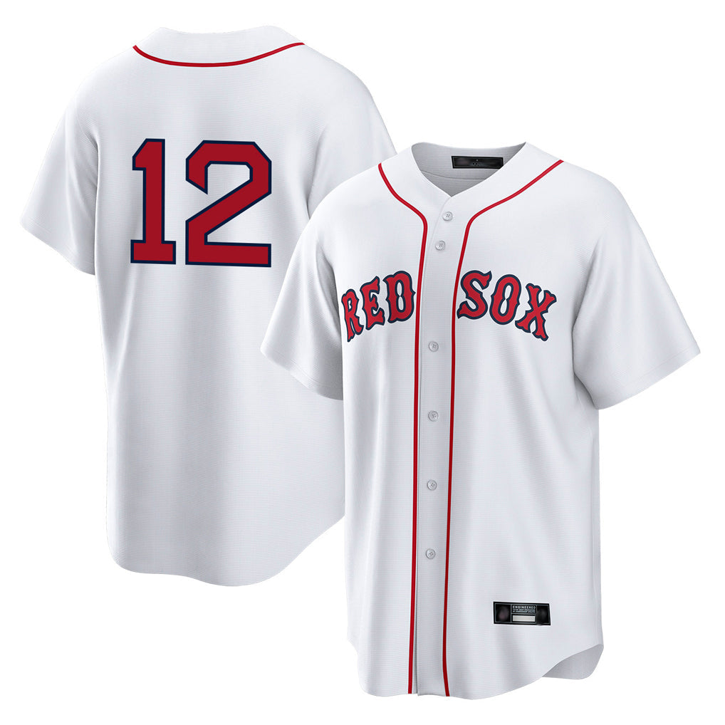 tocy B.Red Sox #12 Connor Wong Player White Home Game Stitched Jerseys