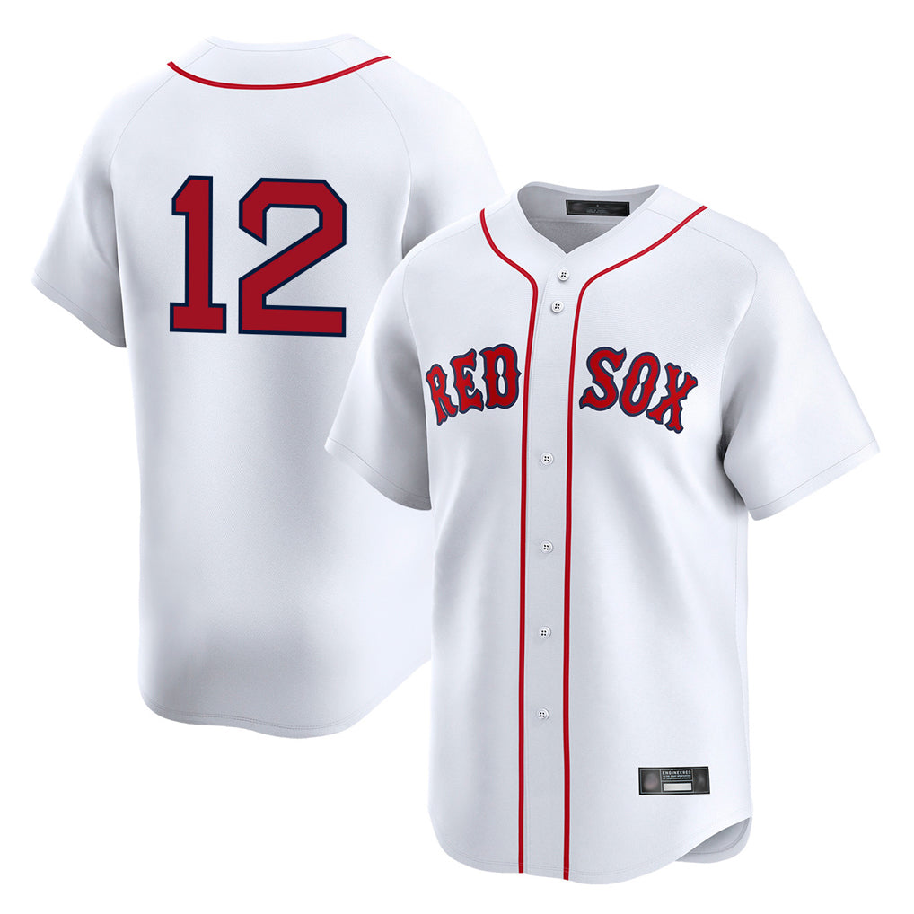 tocy B.Red Sox #12 Connor Wong Player White Limited Home Game Stitched Jerseys