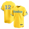 tocy B.Red Sox #12 Connor Wong Player Yellow Limited Home Game Stitched Jerseys
