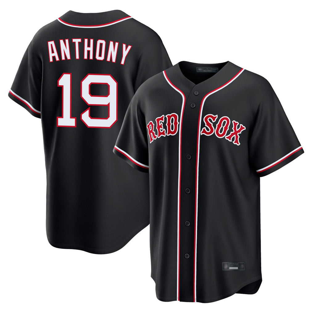 tocy B.Red Sox #19 Roman Anthony Player Black Out Home Game Stitched Jerseys