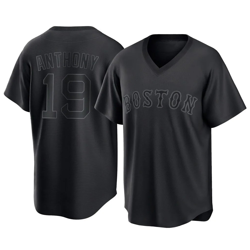 tocy B.Red Sox #19 Roman Anthony Player Black T-shirt Home Game Stitched Jerseys