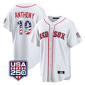 tocy B.Red Sox #19 Roman Anthony Player White USA 250 Fourth of July Home Game Stitched Jerseys