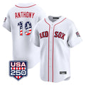 tocy B.Red Sox #19 Roman Anthony Player White USA 250 Fourth of July Limited Home Game Stitched Jerseys