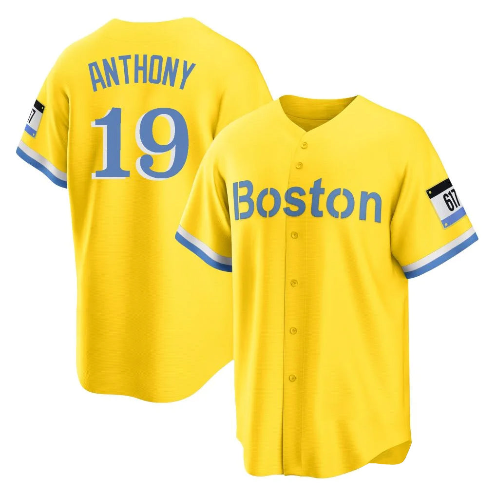tocy B.Red Sox #19 Roman Anthony Player Yellow Home Game Stitched Jerseys
