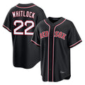 tocy B.Red Sox #22 Garrett Whitlock Player Black Out Home Game Stitched Jerseys