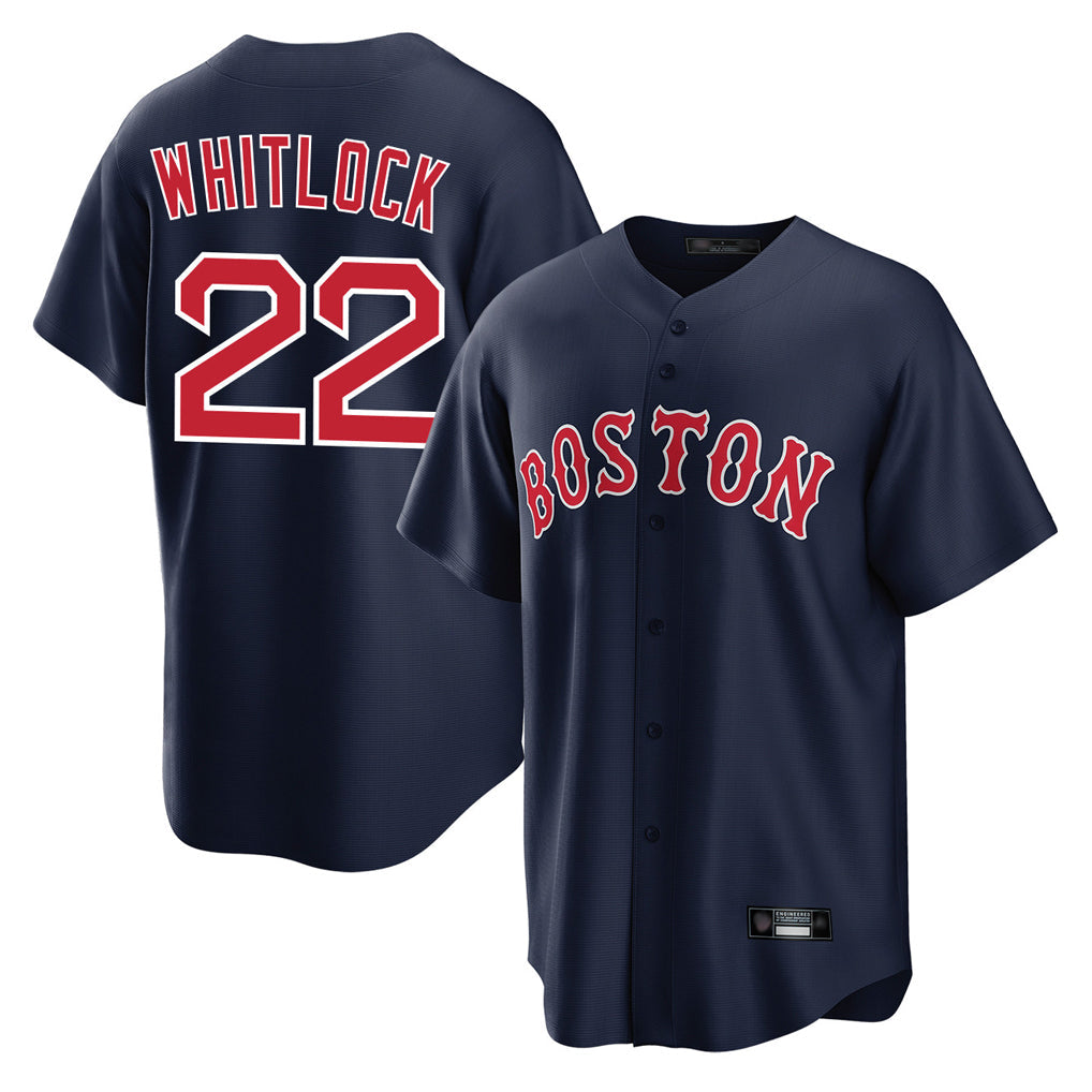 tocy B.Red Sox #22 Garrett Whitlock Player Navy Home Game Stitched Jerseys